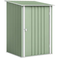 Outsunny Caseta de Jardín Metálica 0,92 m² 100x103x160 cm con 1 Puerta y Cerradura para Almacenamiento Herramientas Verde Claro(m-1)