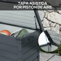 Outsunny Baúl de Almacenaje Exterior de Acero Galvanizado con 4 Ruedas 2 Asas y Tapa con Cerradura 100x62x65 cm Gris Oscuro(m-6)