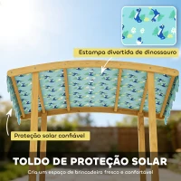 AIYAPLAY Caixa de Areia Infantil de Madeira com 2 Caixas de PP Caixa de Areia para Crianças de 3-6 Anos 128x118x121 cm Azul e Madeira(m-7)