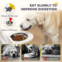 Podwyższona miska dla psa, regulowana, 2 stalowe miski(m-6)