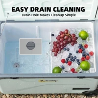 Outsunny Nevera Portátil Eléctrica 42,5L con Compresor Control por App Ruedas Asa Barra -20℃ a 20℃ y Soporte para Móvil Verde(m-5)