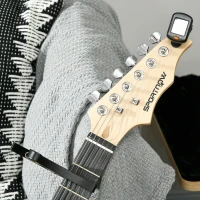 SPORTNOW Kit Guitarra Eléctrica de Iniciación con Amplificador 15W Afinador Digital Cuerdas Correa 3 Púas y Funda Negro(m-7)