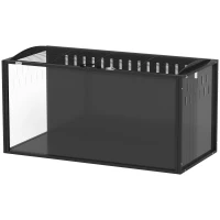 PawHut Cușcă mare pentru hamster 105x51x53 cm cu capac ventilat rabatabil, Cadru din oțel, Panouri transparente Negru(m-6)