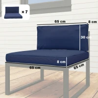 Outsunny 14-piece Dining Set Cushions - Dark Blue(m-3)