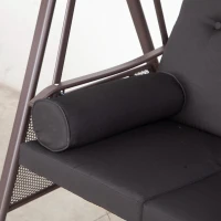 Outsunny Swing Chair Hammock Chair 3 Seater Canopy Cushion Shelter Outdoor Bench Black(m-9)