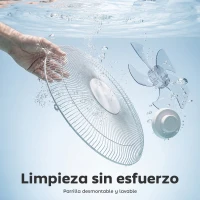 HOMCOM Ventilador de Pie con Control Remoto Función Wifi Altura Ajustable 3 Velocidades 3 Modos Oscilación Temporizador Blanco(m-8)