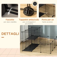 PawHut Recinto per Conigli Modulabile con Accessori Montaggio, in Acciaio, 105x105x70cm - Nero(m-7)