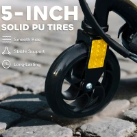 HOMCOM Foldable Electric Scooter, with LED Lights, for Ages 7-14 Years, Black(m-8)