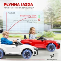 HOMCOM Samochód dla Dzieci, Elektryczny Samochód, Licencjonowane przez Audi, z Pasem Bezpieczeństwa, Pilotem, Światłem, czerwony + czarny, 103 x 58 x 41 cm(m-7)
