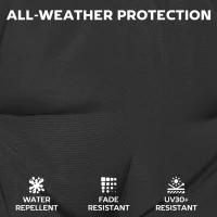 Outsunny Outdoor Seat Cushions Set of 2 with Ties, Waterproof Garden Seat Pads, Black(m-5)