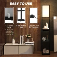 Lampa stojąca E27, 3 półki, USB-A i USB-C, nowoczesna(m-6)