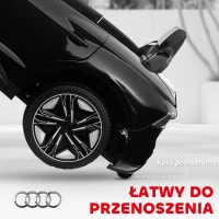 Samochód dziecięcy HOMCOM, samochód elektryczny, z licencją AUDIO, z pasem bezpieczeństwa, pilot zdalnego sterowania, światło, czarny, 103 x 58 x 41cm(m-6)