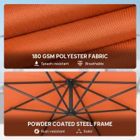 Outsunny 3 m Overhanging Cantilever Parasol, with Cross Base - Orange(m-5)