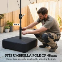 Outsunny Garden Parasol Base 80 kg Sand Filled Heavy Duty Stand for Cantilever Umbrellas and 48 mm Poles Black(m-5)