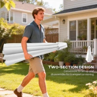 Outsunny 3 m Garden Parasol with Tilt Mechanism & Crank Handle, UPF 30+ Patio Umbrella Outdoor Table Umbrella, Cream White(m-9)