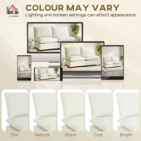 HOMCOM Sofá 2 lugares modular, sofá de sala moderno 146 cm sem braços com assento largo, almofadas espessas, creme(m-4)