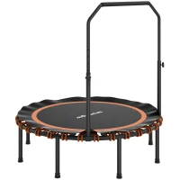 SPORTNOW Trampolín fitness con manillar ajustable, trampolín deportivo para interior y exterior, acero, plástico, naranja(m-1)