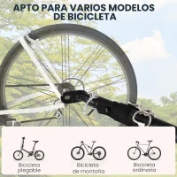 PawHut Remolque de Bicicleta Plegable para Carga 40kg Carga de Equipaje con Marco de Acero Ligero y Reflectores 139x71,5x49 cm Negro(m-8)