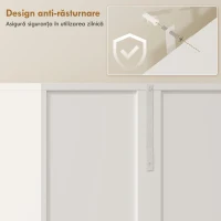 HOMCOM Dulap pentru Baie cu 2 Uși, Coș pentru Rufe Rabatabil și Raft Deschis, 60x30x174 cm, din Lemn, Alb(m-7)