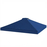 Outsunny Gazebo Roof Replacement UV50+ Waterproof Pop Up Canopy Cover with 8 Drainage Holes 3 x 3 m Blue(m-11)