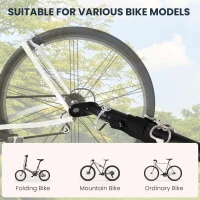 HOMCOM Bike Cargo Trailer in Steel Frame Extra Bicycle Storage Carrier with Hitch-Black(m-8)