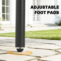 Outsunny Tavolo da giardino rettangolare per 4 persone, 120x70x72 cm, Grigio(m-4)