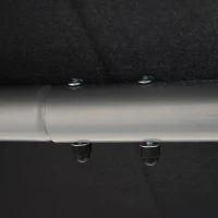 Outsunny Three Person Steel Outdoor Porch Swing Chair Bench with Canopy Cover - Black(m-16)