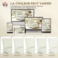 HOMCOM Poltrona de sala, sofá 1 lugar moderno sem apoios de braço com assento largo, almofadas espessas, 146x85x78cm, creme(m-4)