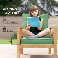 Outsunny Seat and Back Padded Cushion Set, CUSHION ONLY - Green(m-4)