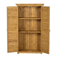 Outsunny Căsuță de Grădină din Lemn cu Acoperiș Impermeabil și 3 Rafturi, 87x46,5x160 cm, Lemn(m-18)