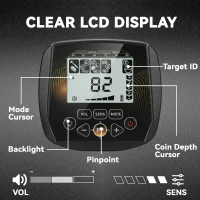 Outsunny Metal Detector for Adults, IP68 Waterproof Search Coil with LCD Display, 5 Modes Gold Detector with Carry Bag, Shovel(m-6)