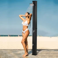 Outsunny Prysznic solarny 40L, prysznic ogrodowy, deszczownica, stopa(m-2)