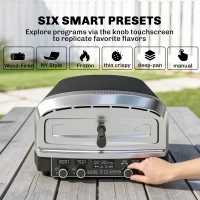 Outsunny Outdoor Pizza Oven Dual Heat Control 6 Presets Electric Pizza Maker with 37 cm Stone and Peel(m-5)