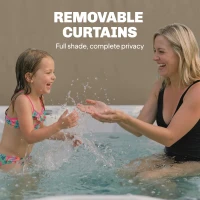 Outsunny 3 x 4 m Outdoor Garden Gazebo with Netting and Curtains, UPF50+ Patio Gazebo Permanent Pavilion Canopy, Beige(m-5)