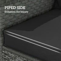 Outsunny Seat and Back Padded Cushion Set, CUSHION ONLY - Black(m-6)