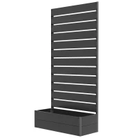 Outsunny Fioriera rialzata con graticcio 64 L in composito legno-plastica e alluminio(m-1)