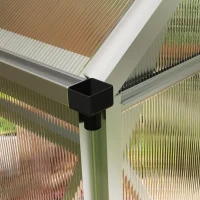 Outsunny Polycarbonate Greenhouse, Large Walk-In Green House with Slide Door and Window, Aluminium Frame, 6x4ft, Silver Tone(m-9)