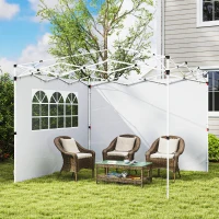 Outsunny Panouri laterale pentru tonelă 3 x 3 m set de 2 cu fereastră material Oxford alb(m-4)