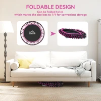 HOMCOM Mini Round Steel Frame Trampoline w/ Adjustable Handle, Pink(m-5)