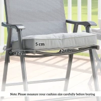 Outsunny Set of 4 Garden Seat Cushion with Ties, 42 x 42cm Replacement Dining Chair Seat Pad, Light Grey(m-3)