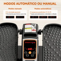 SPORTNOW Mini Elíptica Elétrica com 12 Velocidades Modo Manual e Automático Ecrã LED e Pedais Antiderrapantes 40,7x36x21,5 cm Preto(m-4)