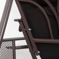 Outsunny Swing Chair Hammock Chair 3 Seater Canopy Cushion Shelter Outdoor Bench Black(m-12)