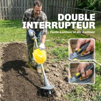 Outsunny Motozappa a batteria 18 V con 2 batterie e caricatore, Grigio(m-5)