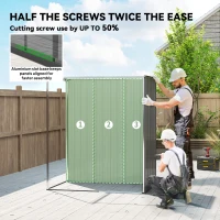 Outsunny 5 x 3.5ft Metal Garden Storage Shed with Effortless Assembly and 2 Pairs of Gloves, Waterproof Outdoor Shed, Light Grey(m-4)