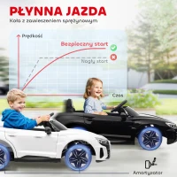 Samochód dziecięcy HOMCOM, samochód elektryczny, z licencją AUDIO, z pasem bezpieczeństwa, pilot zdalnego sterowania, światło, czarny, 103 x 58 x 41cm(m-7)
