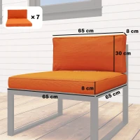 Outsunny 14-piece Dining Set Cushions - Orange(m-3)