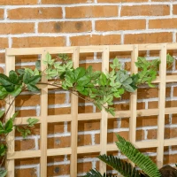 Outsunny Jardiniera cu 3 Niveluri cu Grilaj pentru Catarat Vita de Vie, Paturi Suprainaltate din Lemn pentru Gradina, Jardiniera in Aer Liber pentru Legume, Flori, Ierburi, Nuanta Natur(m-14)