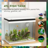 Akwarium szklane 41L z filtrem, LED, pompą, Białe(m-5)