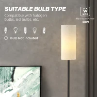 Lampa podłogowa z abażurem, E27, biała, nowoczesny design(m-7)