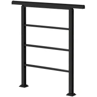 Outsunny Balustradă pentru scări 95 cm Mână curentă pentru scări cu kit de instalare Unghi reglabil pentru 1-3 trepte Negru(m-6)